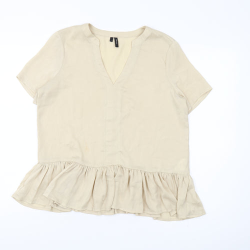 Vero Moda Women's Beige Ringer Blouse S