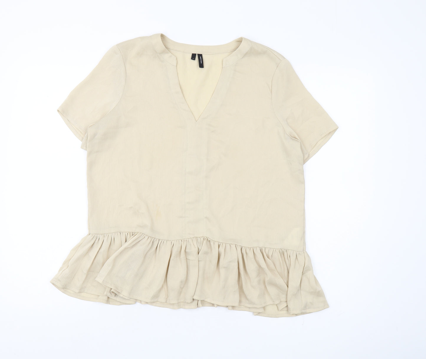 Vero Moda Women's Beige Ringer Blouse S