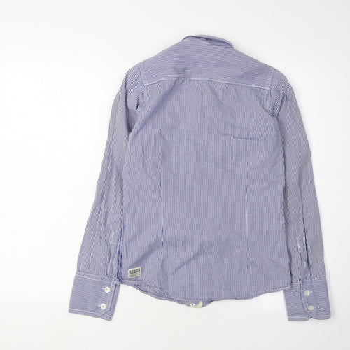 SoulCal & Co Women's Blue Size 8 Check Button-Up Shirt