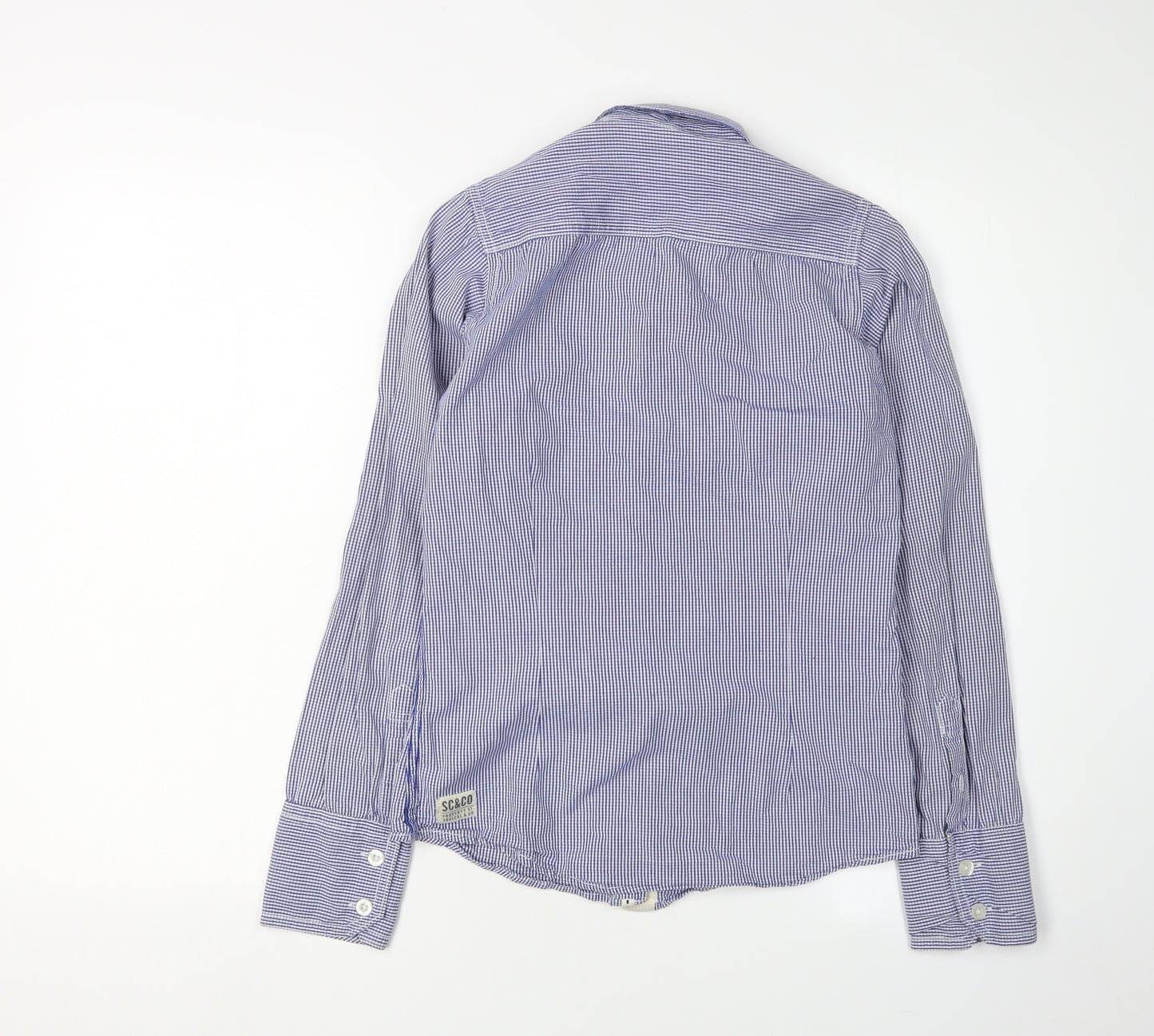 SoulCal & Co Women's Blue Size 8 Check Button-Up Shirt