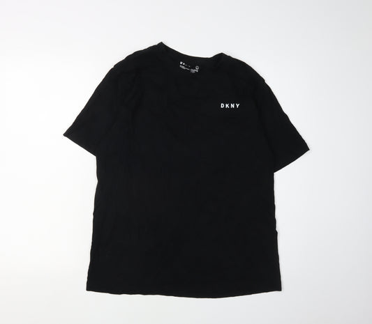 DKNY Men's Black Logo Short Sleeve T-Shirt L