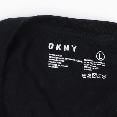 DKNY Men's Black Logo Short Sleeve T-Shirt L