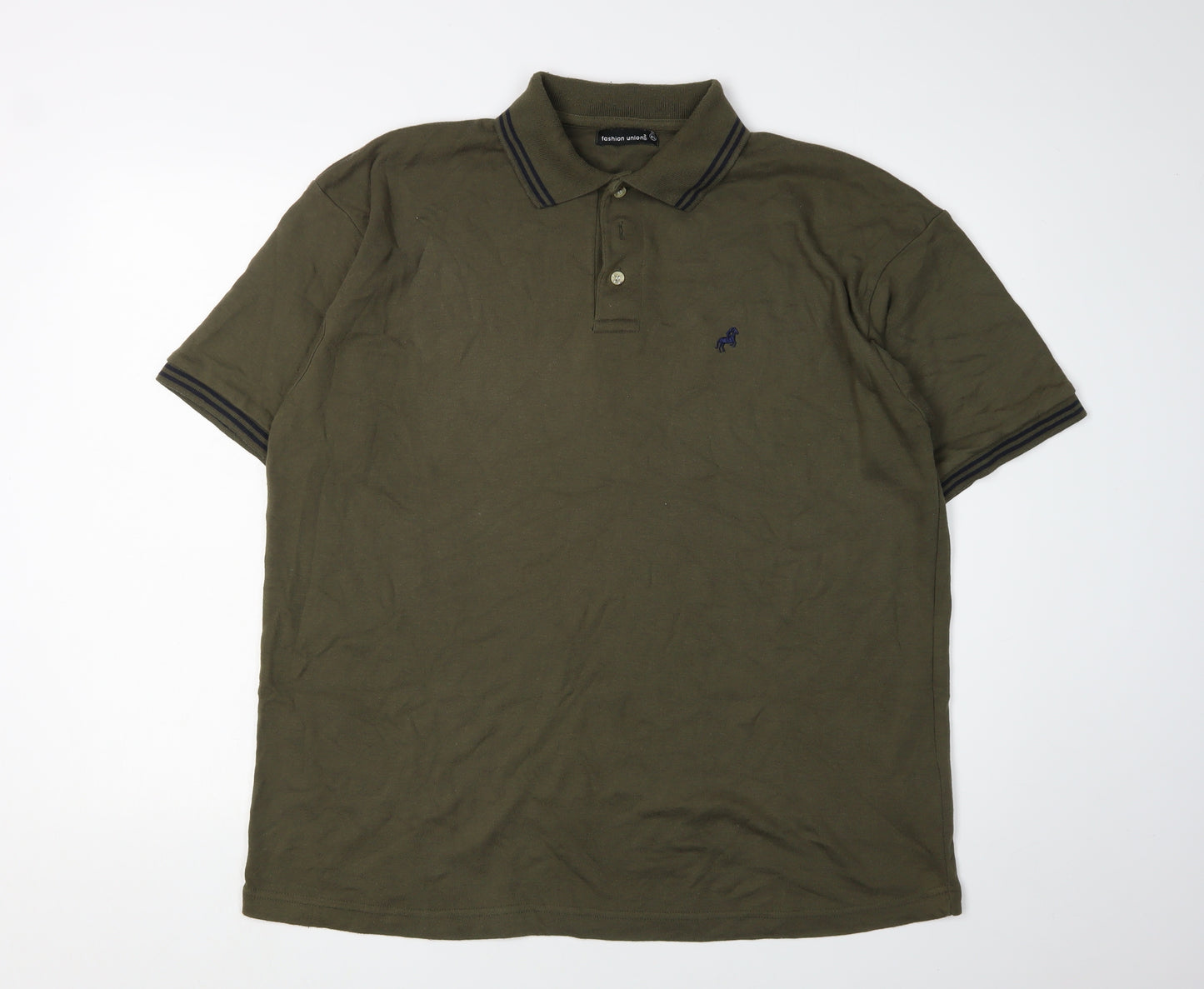 Fashion Union Men's Green Polo XL