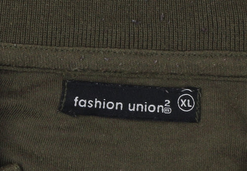 Fashion Union Men's Green Polo XL