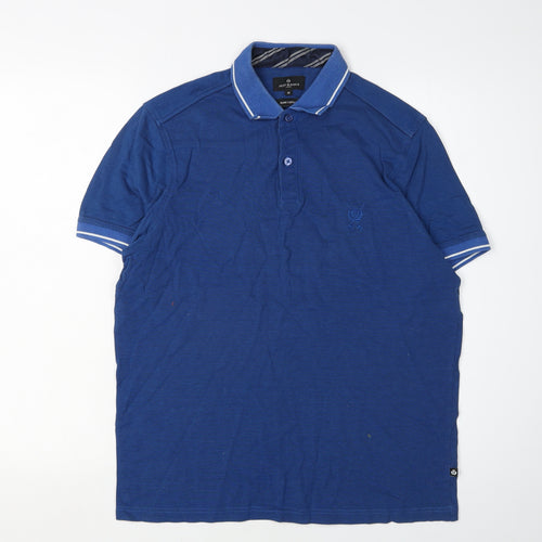 Jeff Banks Men's Blue Polo Shirt M Short Sleeve Cotton
