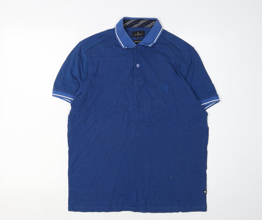 Jeff Banks Men's Blue Polo Shirt M Short Sleeve Cotton