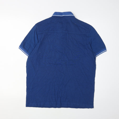 Jeff Banks Men's Blue Polo Shirt M Short Sleeve Cotton