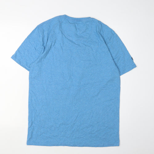 Raging Bull Men's Blue Graphic Print T-Shirt, M, Sports, Crew Neck