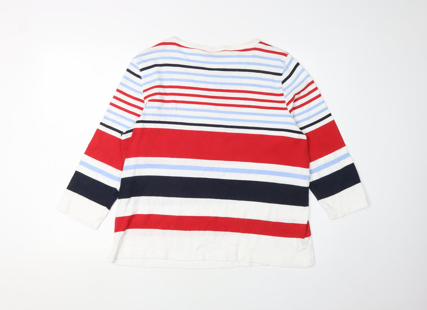 Alice Collins Women's Multicoloured Striped T-Shirt Size 16