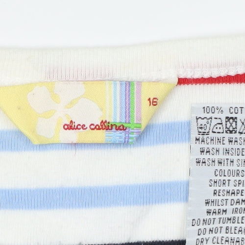 Alice Collins Women's Multicoloured Striped T-Shirt Size 16