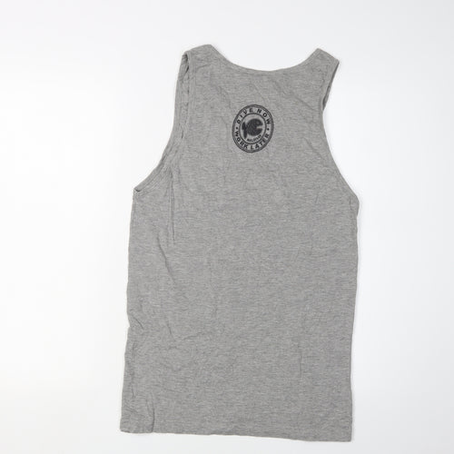 Misraab Grey Cotton Blend Sleeveless Tank Top L