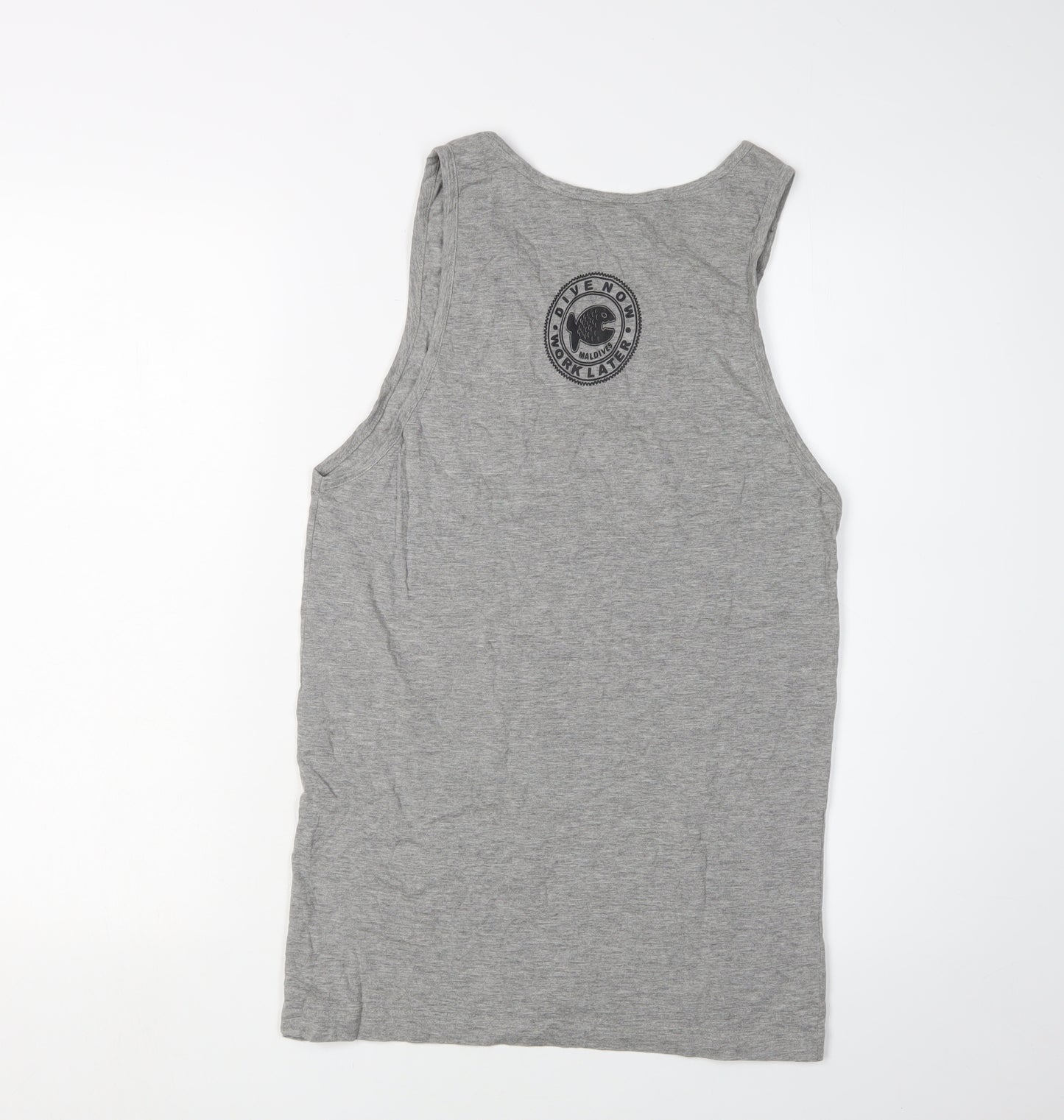 Misraab Grey Cotton Blend Sleeveless Tank Top L
