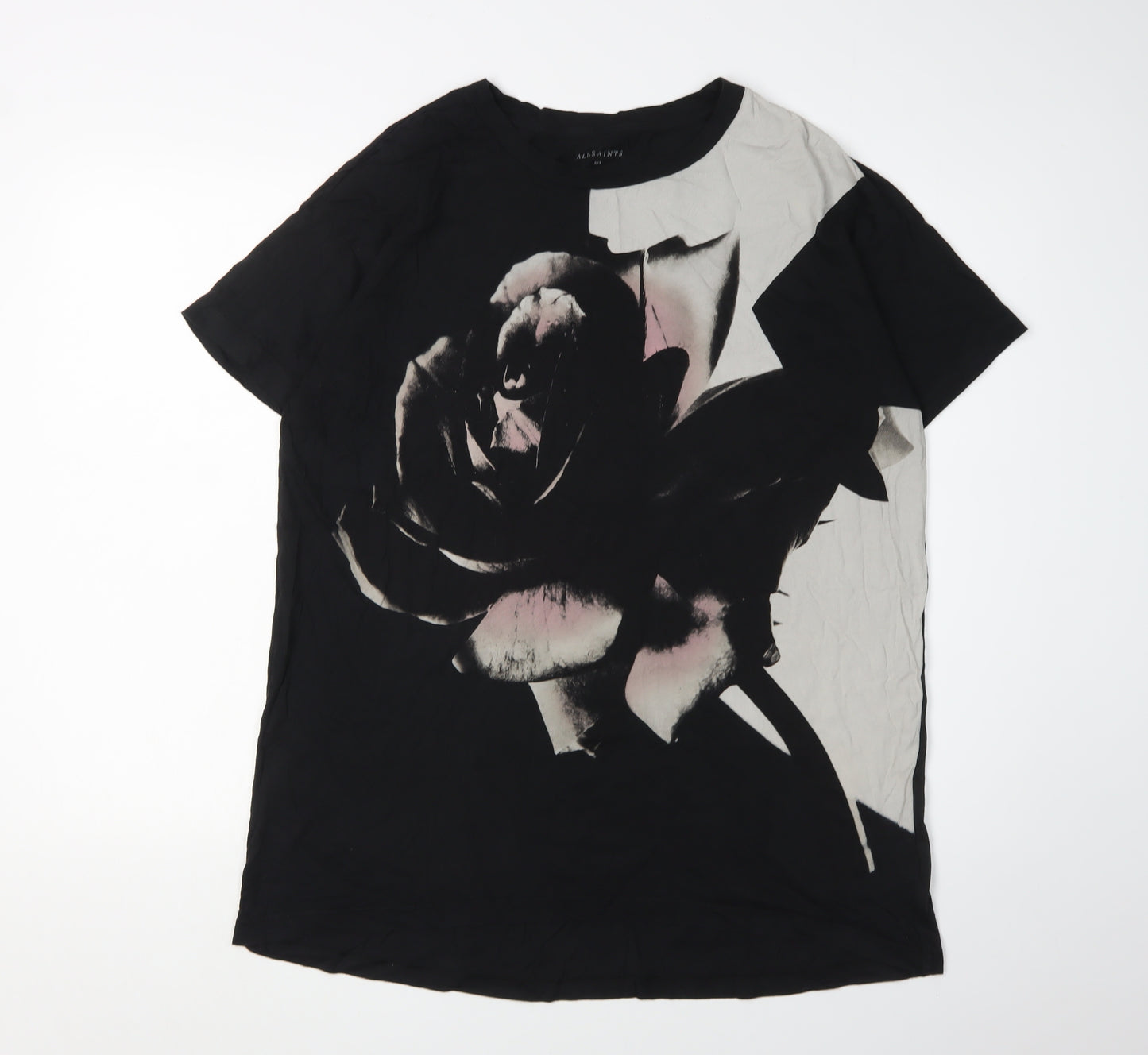 AllSaints Women's Black Floral T-Shirt Size S