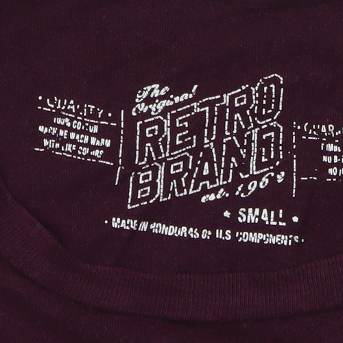 Retro Brand Unisex Purple T-Shirt, Size S, Casual Style