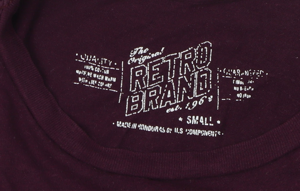 Retro Brand Unisex Purple T-Shirt, Size S, Casual Style