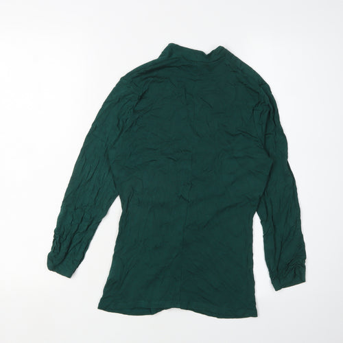 Jigsaw Green V-Neck Long Sleeve Modal Top M