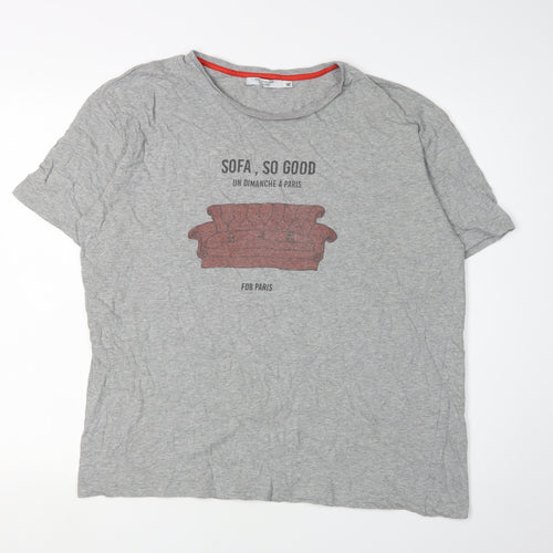 FDB-Paris Men's Grey XL Graphic T-Shirt