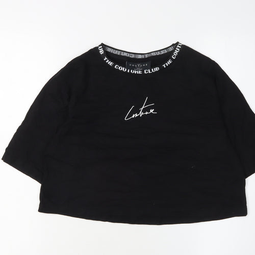 The Couture Club Unisex Black T-Shirt S 3/4 Sleeve