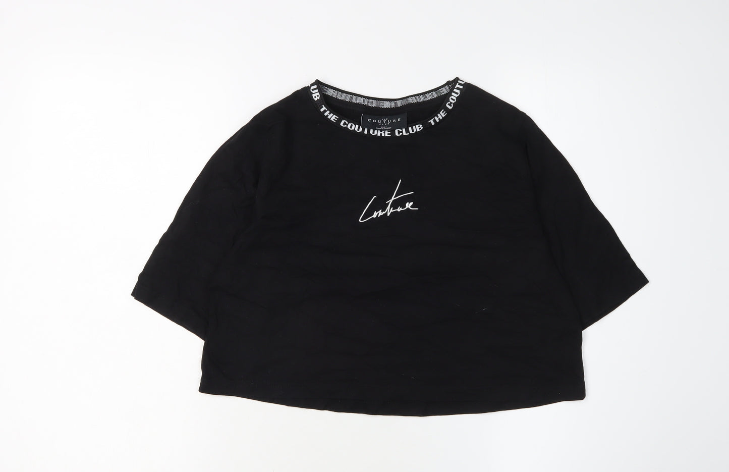 The Couture Club Unisex Black T-Shirt S 3/4 Sleeve