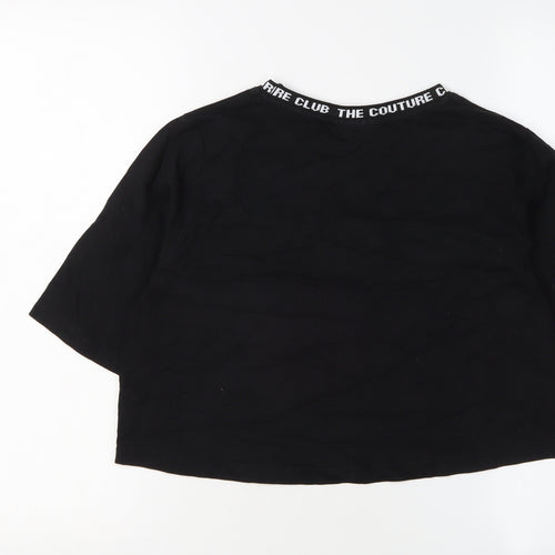 The Couture Club Unisex Black T-Shirt S 3/4 Sleeve