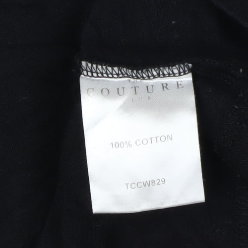 The Couture Club Unisex Black T-Shirt S 3/4 Sleeve