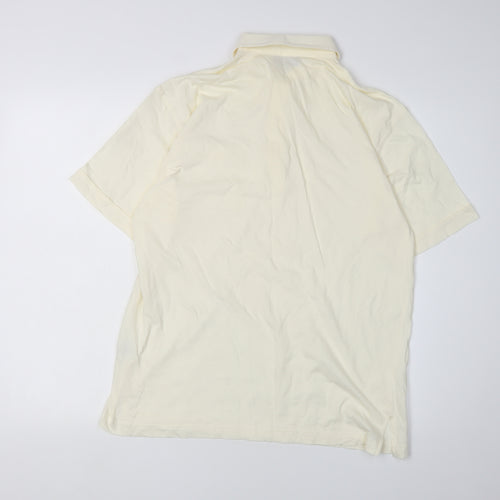 Ferracini Men's Ivory Polo Shirt M Collared Button Casual