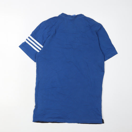 Adidas Men's Blue Medium Colourblock T-Shirt