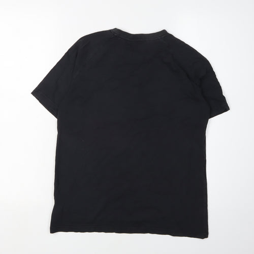 Adidas Boys Black Graphic T-Shirt 12-13 Years Regular Fit