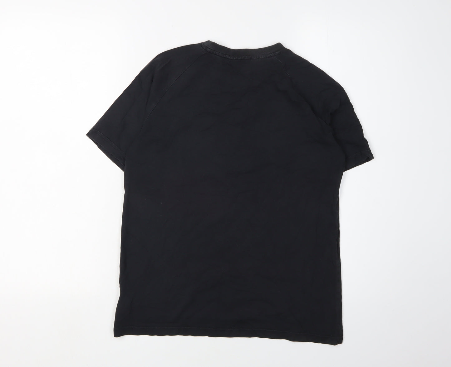 Adidas Boys Black Graphic T-Shirt 12-13 Years Regular Fit