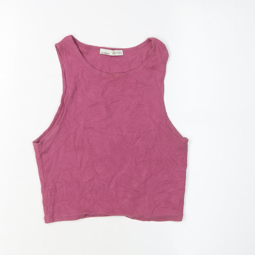 Pull & Bear Women's Pink Tank Top M Casual Basic