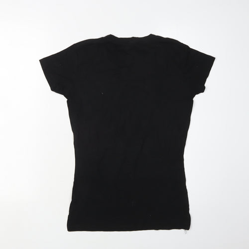 Torkia Women's Black Rhinestone T-Shirt - Size L