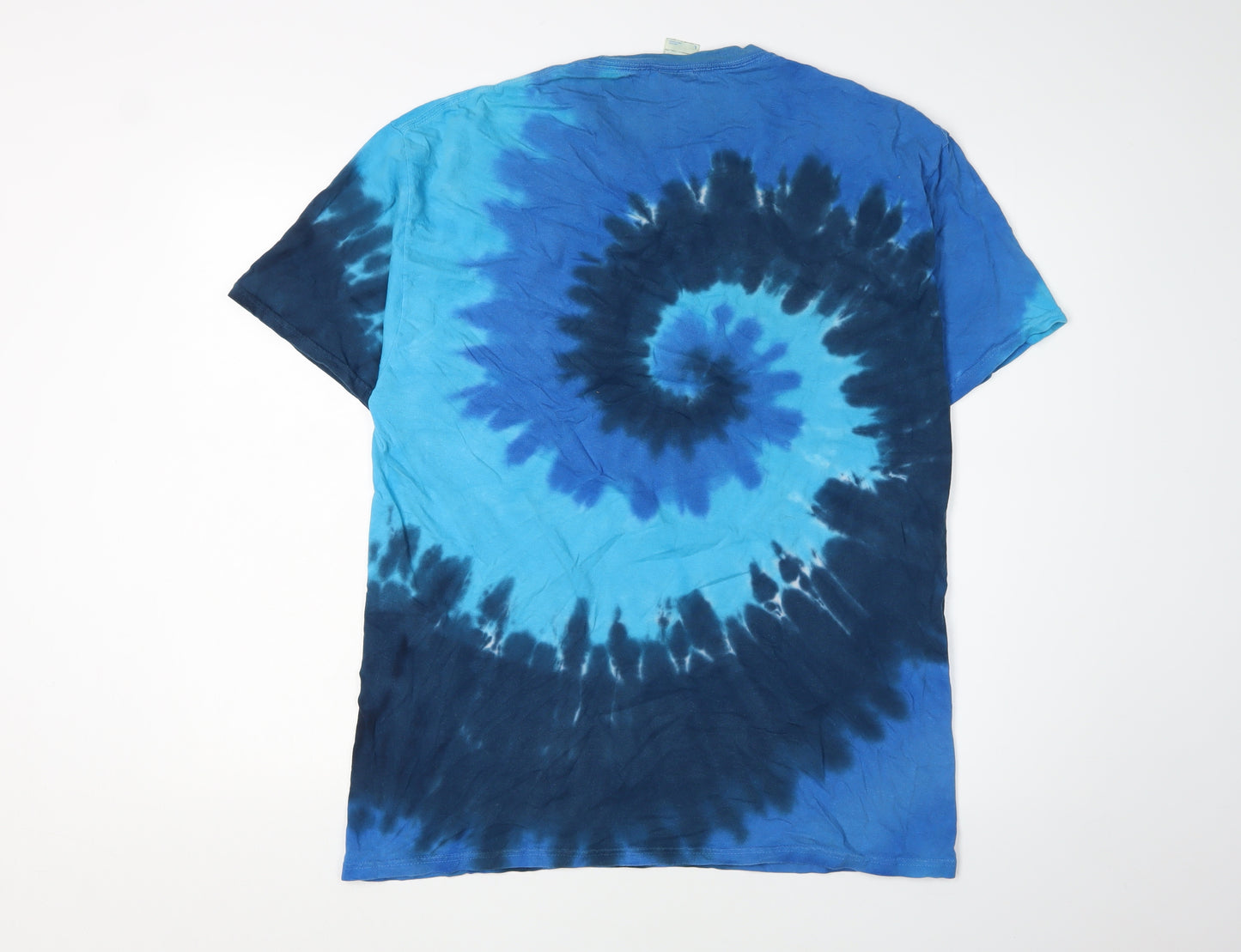 Port & Company Men's Blue Retro Tie-Dye T-Shirt L