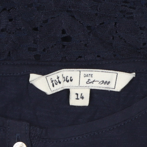 Fat Face Women's Blue Jersey Blouse Size 14