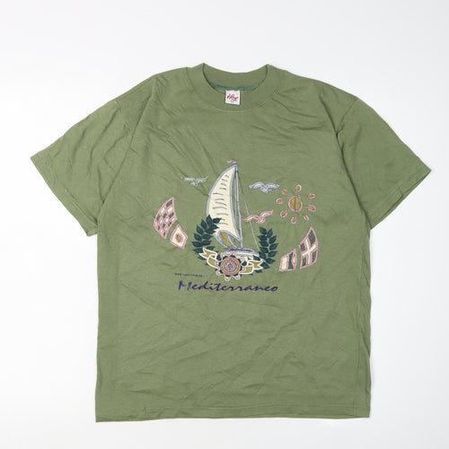 HRicci Green Women's Medium Nautical T-Shirt