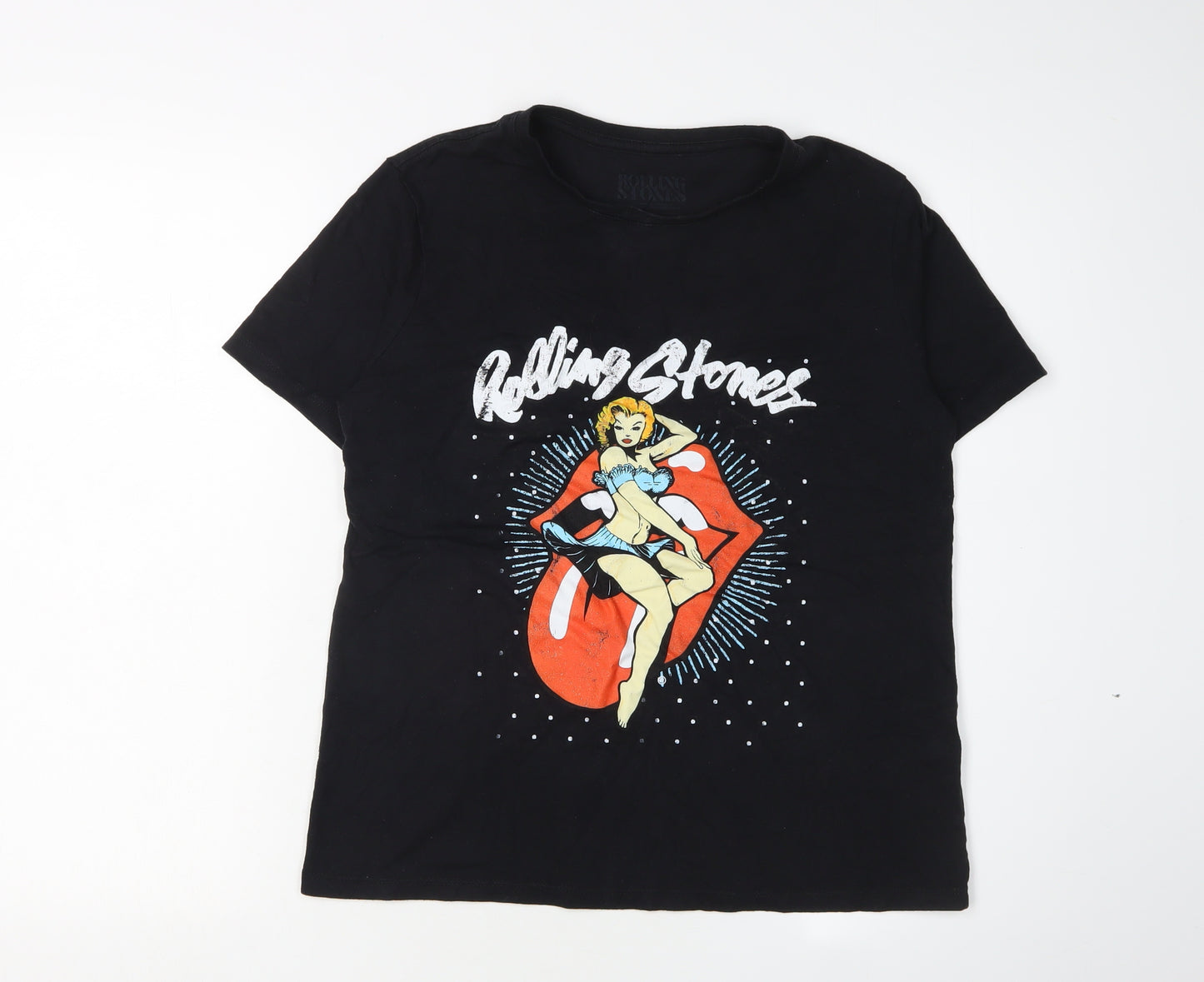 Rolling Stones Unisex Black Graphic T-Shirt M