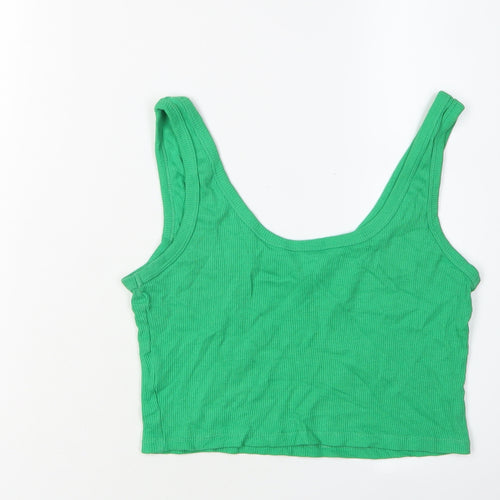 Brave Soul Women's Green Cropped Tank Top