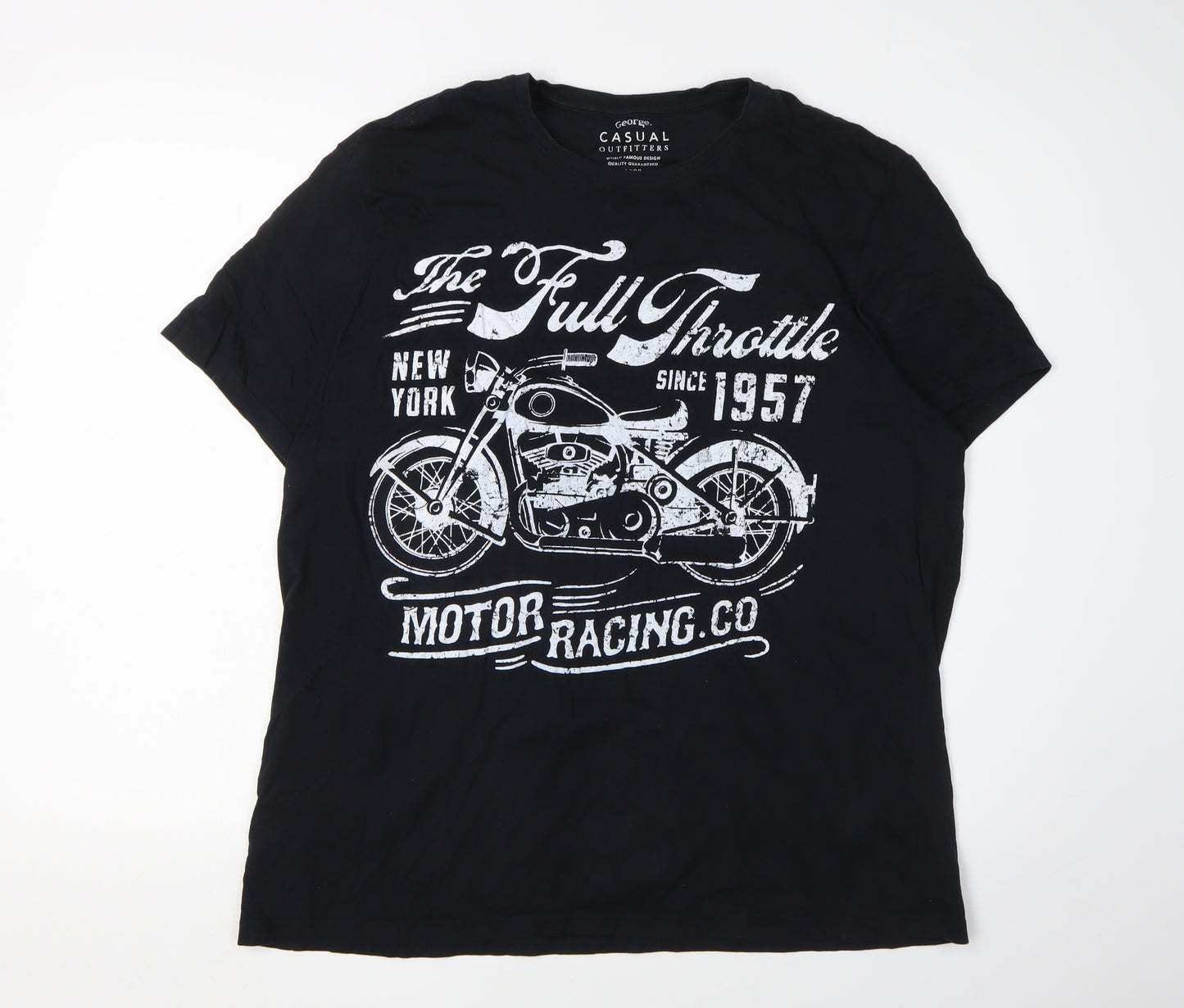 Casual Outfitters Men's XL Black Motorcycle Graphic T-Shirt