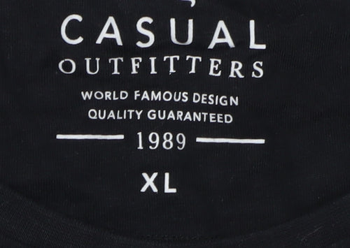 Casual Outfitters Men's XL Black Motorcycle Graphic T-Shirt
