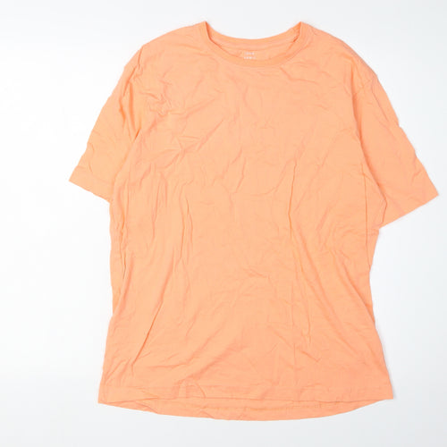 John Lewis Men's Orange Cotton Crew Neck T-Shirt