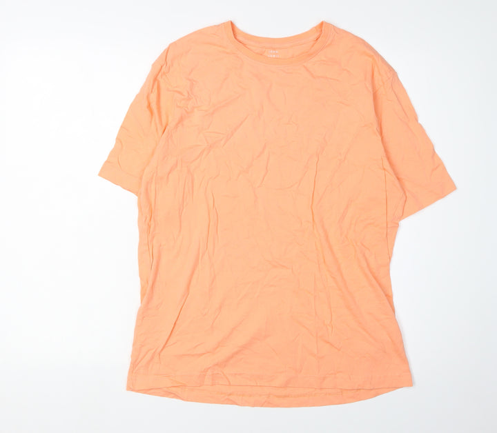John Lewis Men's Orange Cotton Crew Neck T-Shirt