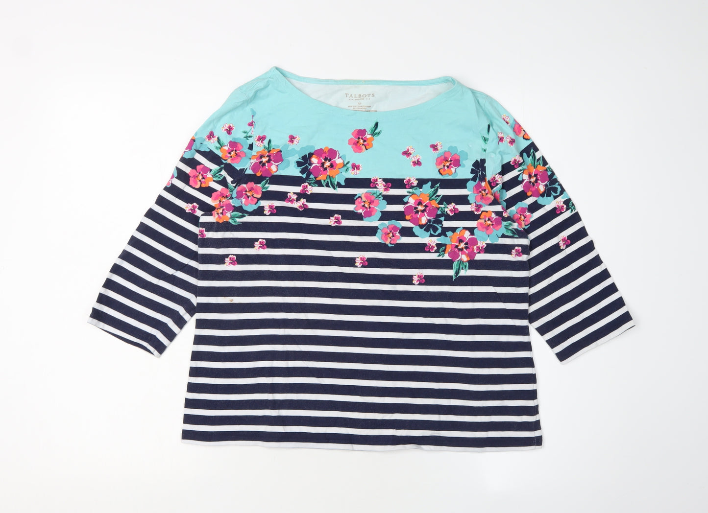 Talbots Women's Multicoloured Striped Floral Tunic