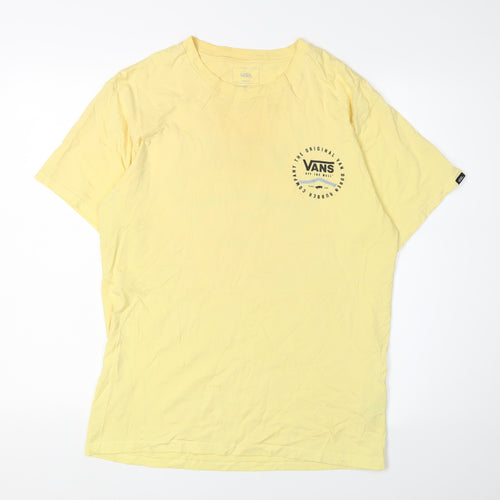 Vans Men's Yellow Graphic T-Shirt - Size M Classic Fit