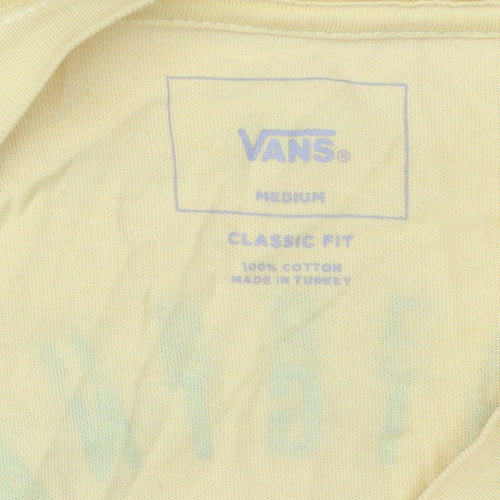 Vans Men's Yellow Graphic T-Shirt - Size M Classic Fit