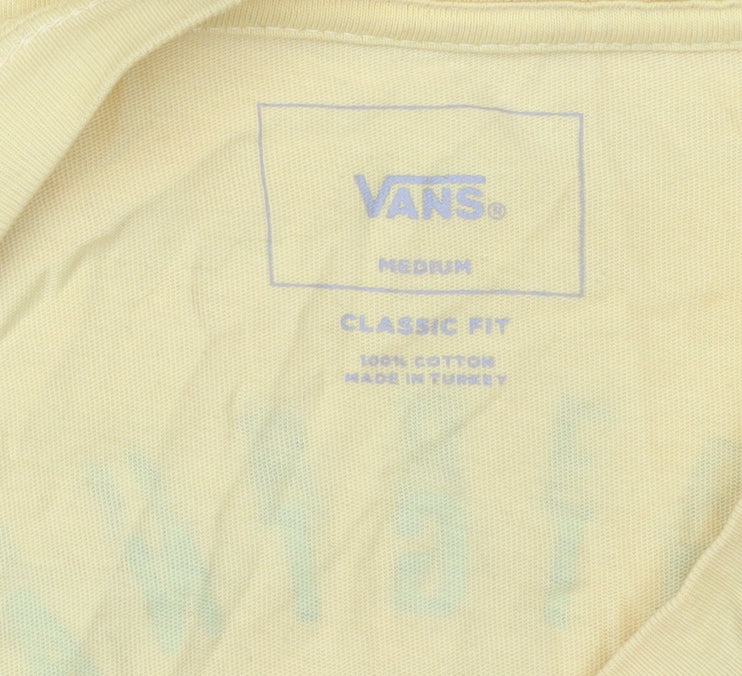 Vans Men's Yellow Graphic T-Shirt - Size M Classic Fit
