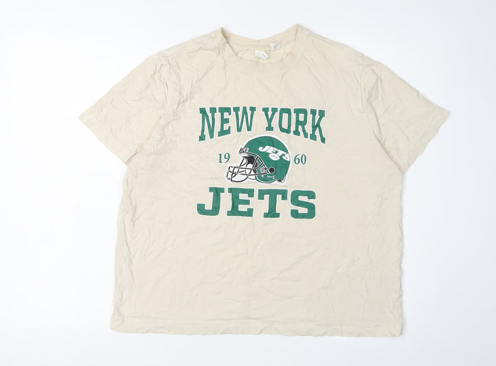 NFL Unisex Beige Crew Neck Short Sleeve T-Shirt