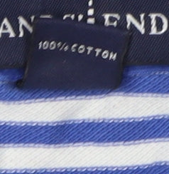 Lands' End Men's Blue Striped Polo Shirt XL