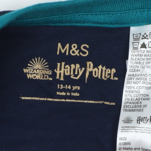 Marks and Spencer Boys Blue Harry Potter Long Sleeve T-Shirt