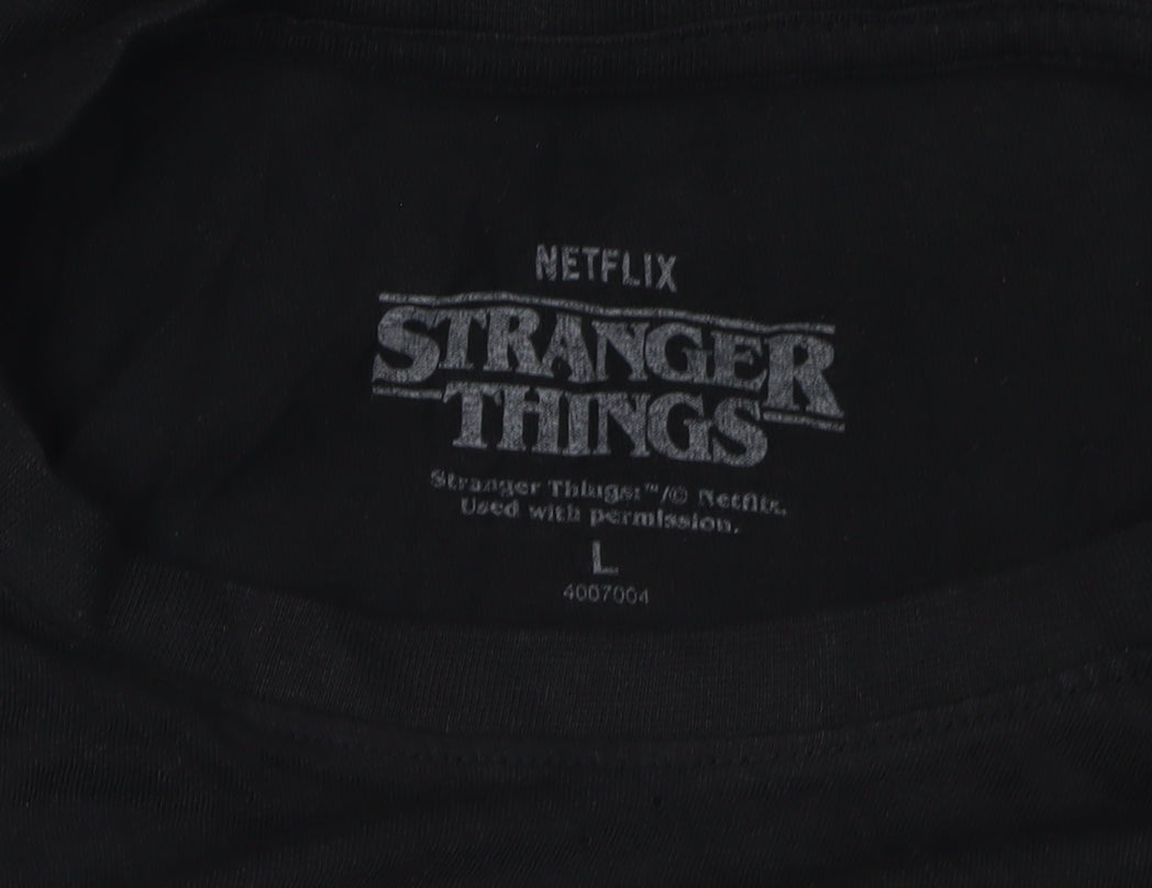Stranger Things Men's Black L Hellfire Club T-Shirt