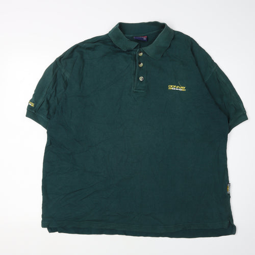 Donnay Men's Green Polo Shirt L Casual Cotton Logo