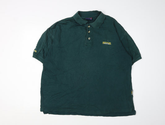 Donnay Men's Green Polo Shirt L Casual Cotton Logo